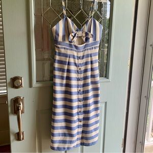 Lovers + Friends blue and cream striped dress
